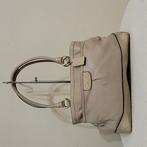 Coach F19969 Park Elevated Beige Leather Snakeskin Embossed Shoulder Bag Purse